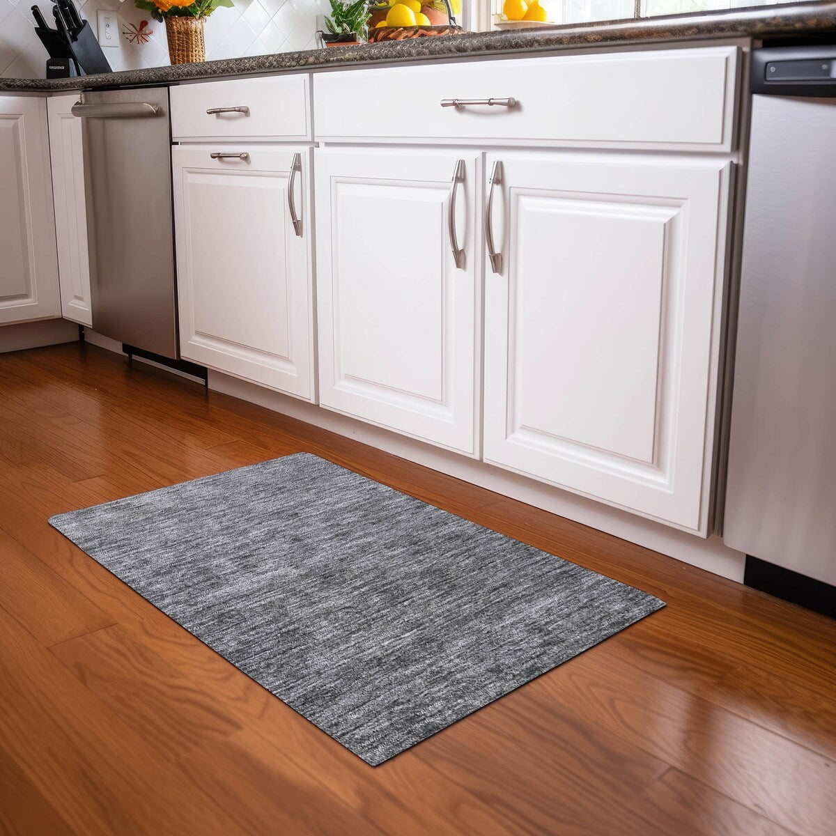 Tapis Chantille damassé ombré lavable en machine pour intérieur/extérieur