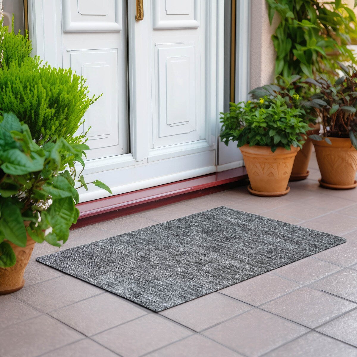 Tapis Chantille damassé ombré lavable en machine pour intérieur/extérieur