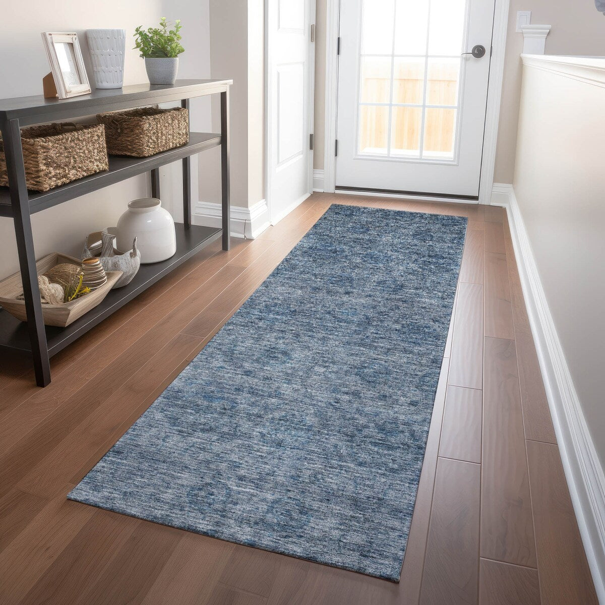 Tapis Chantille damassé ombré lavable en machine pour intérieur/extérieur