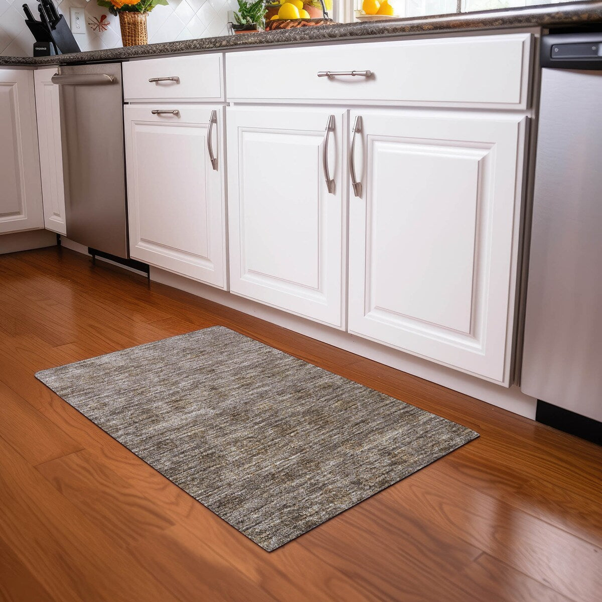 Tapis Chantille damassé ombré lavable en machine pour intérieur/extérieur