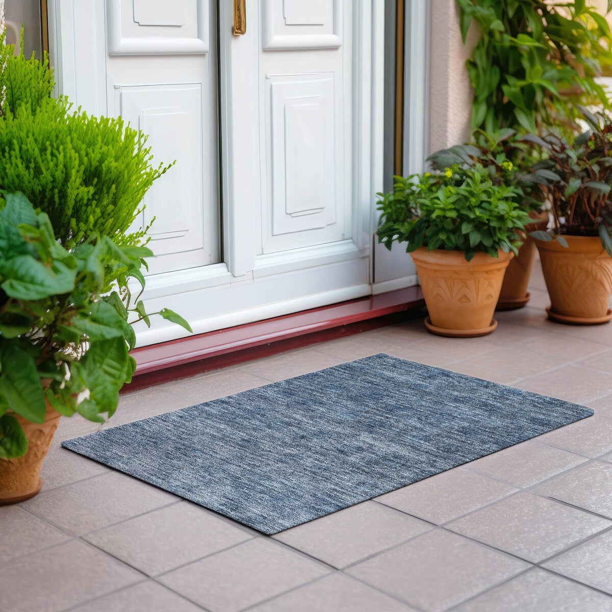 Tapis Chantille damassé ombré lavable en machine pour intérieur/extérieur