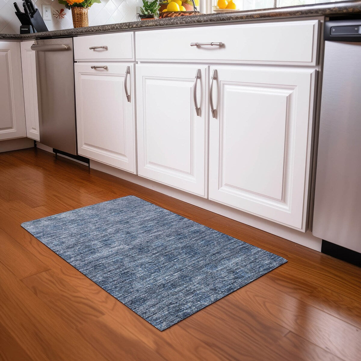 Tapis Chantille damassé ombré lavable en machine pour intérieur/extérieur