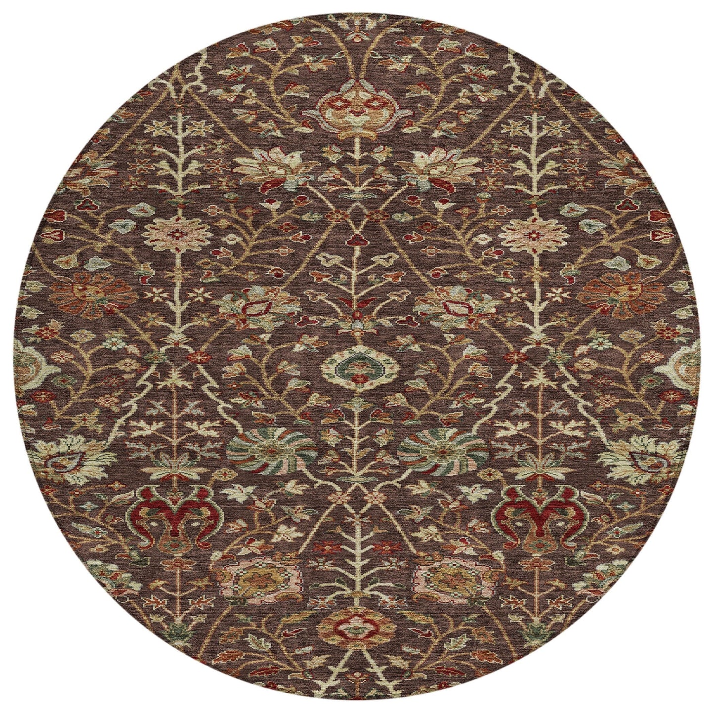 Tapis traditionnel Kashan Chantille lavable en machine pour intérieur/extérieur