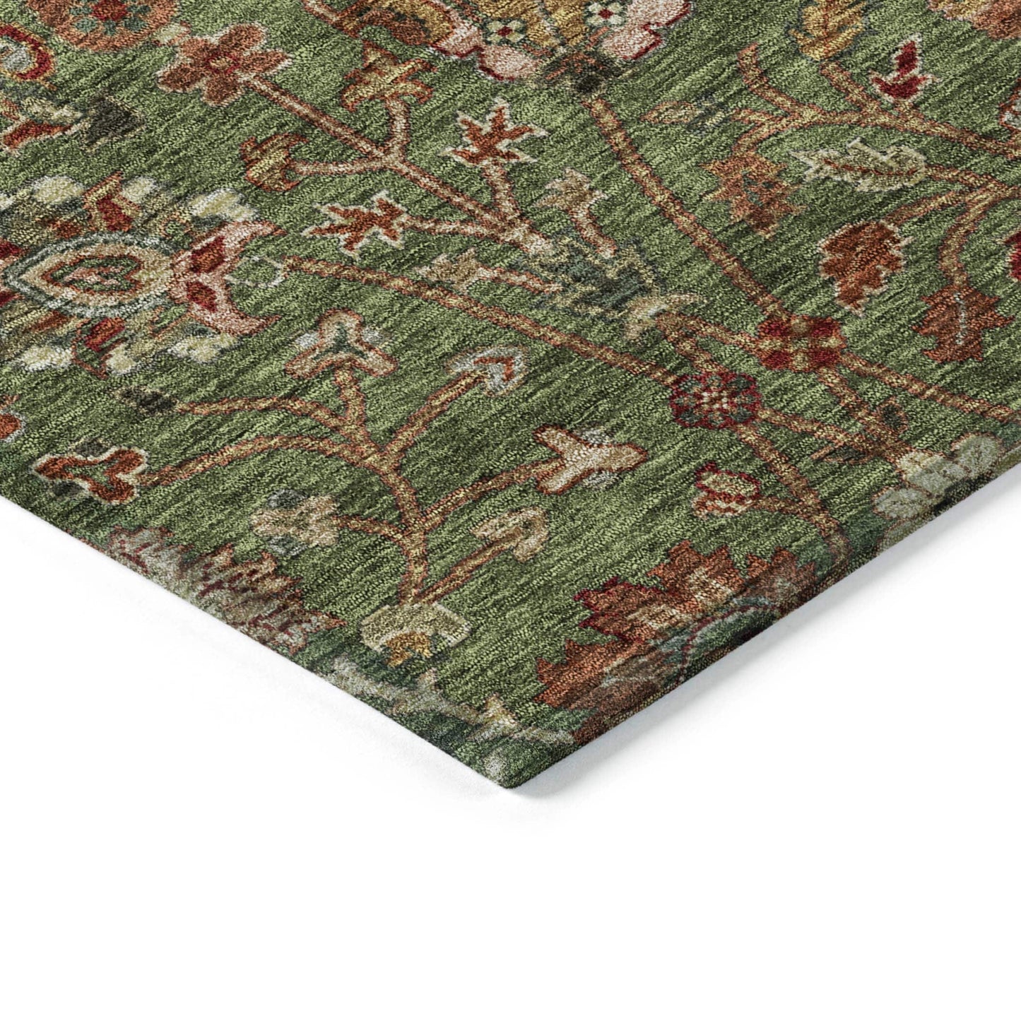 Tapis traditionnel Kashan Chantille lavable en machine pour intérieur/extérieur
