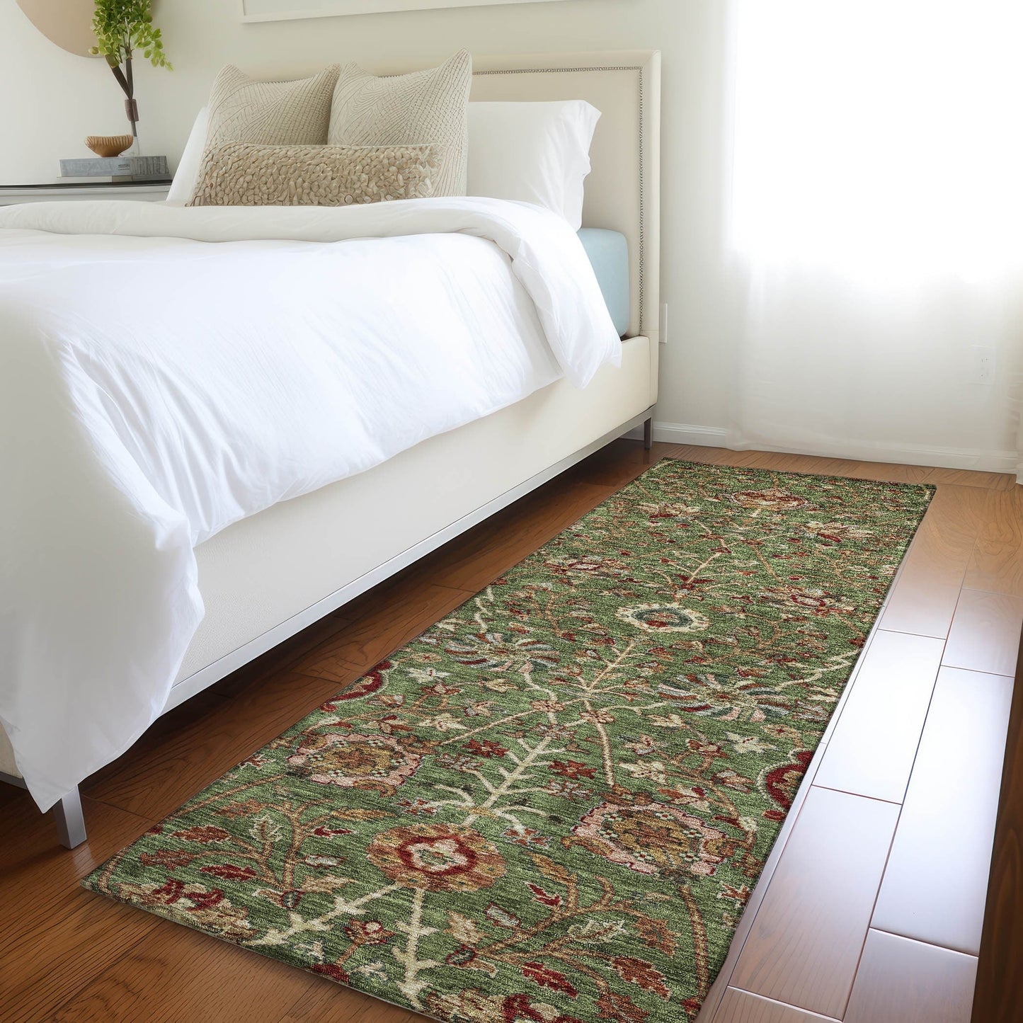 Tapis traditionnel Kashan Chantille lavable en machine pour intérieur/extérieur