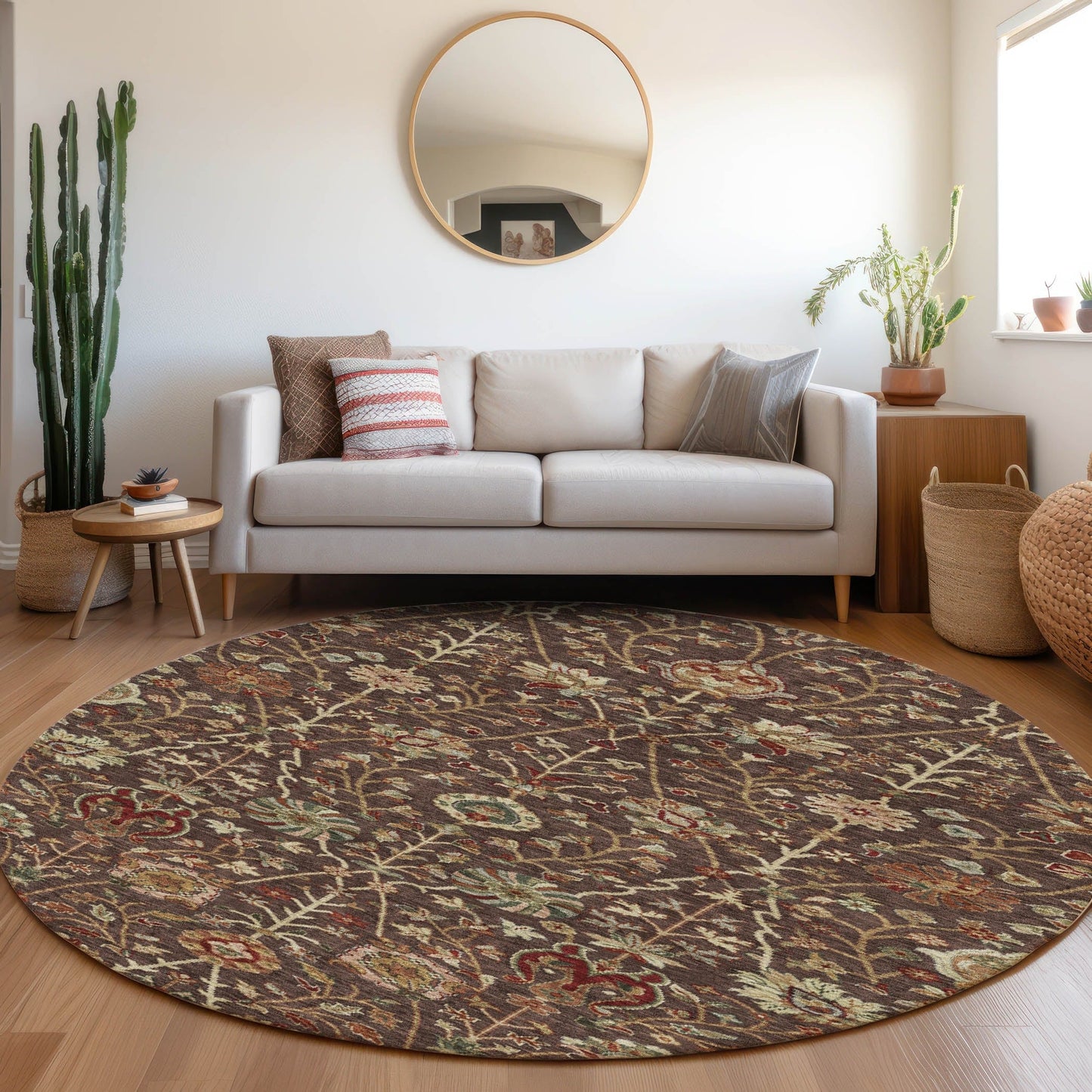 Tapis traditionnel Kashan Chantille lavable en machine pour intérieur/extérieur