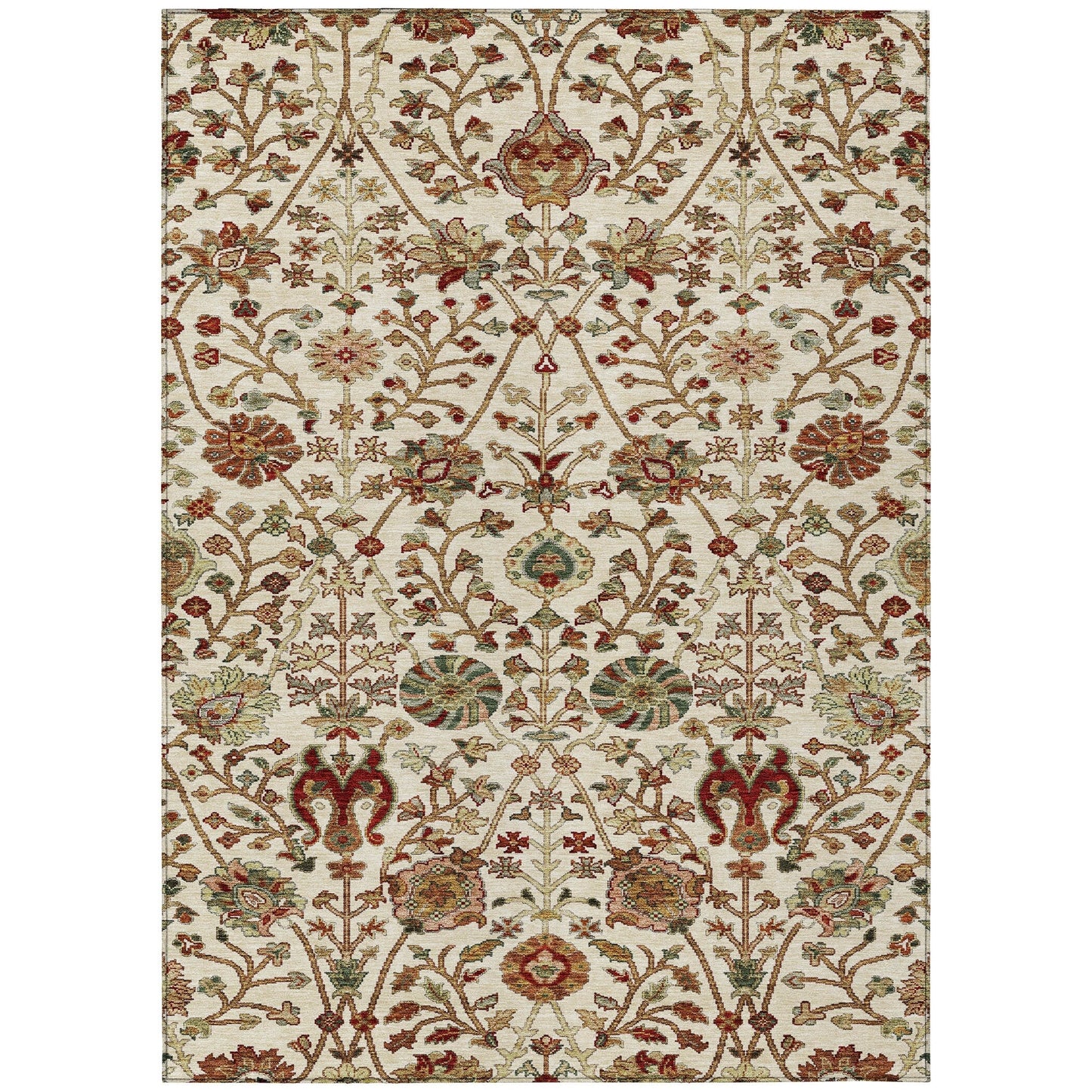 Tapis traditionnel Kashan Chantille lavable en machine pour intérieur/extérieur