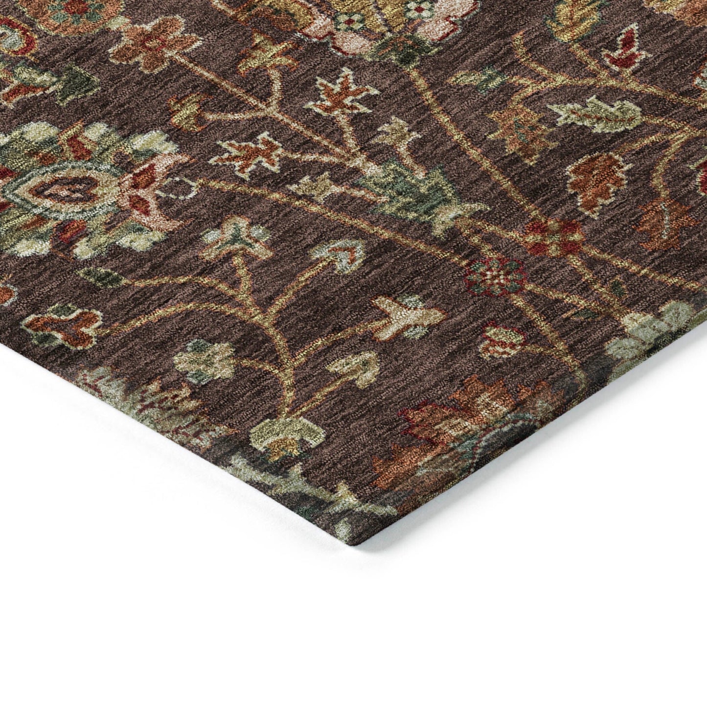 Tapis traditionnel Kashan Chantille lavable en machine pour intérieur/extérieur