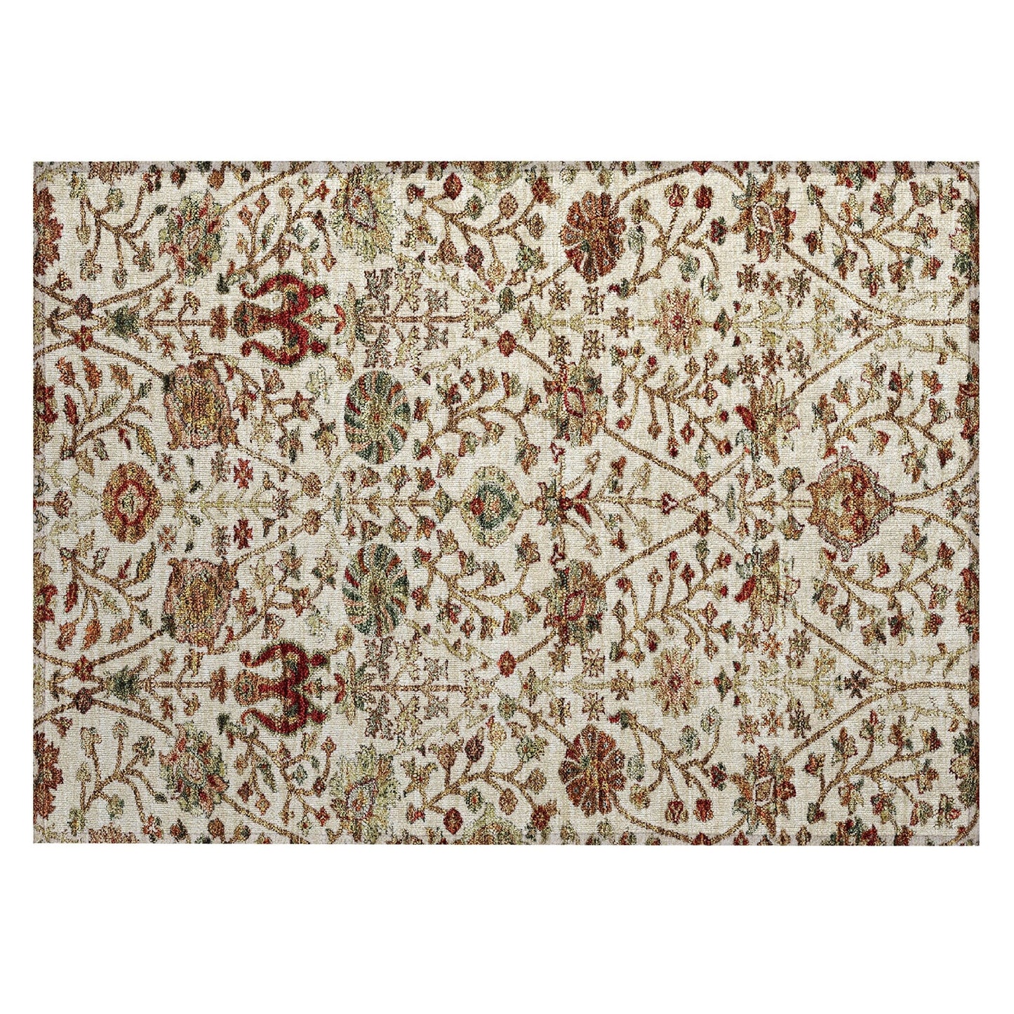 Tapis traditionnel Kashan Chantille lavable en machine pour intérieur/extérieur