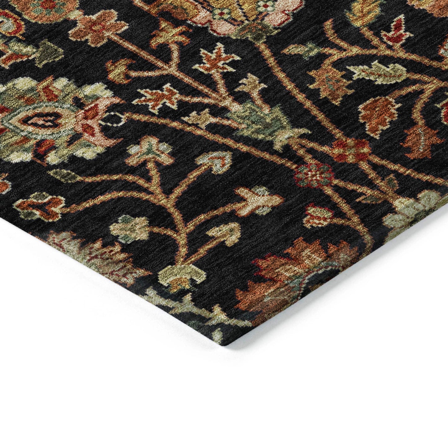 Tapis traditionnel Kashan Chantille lavable en machine pour intérieur/extérieur
