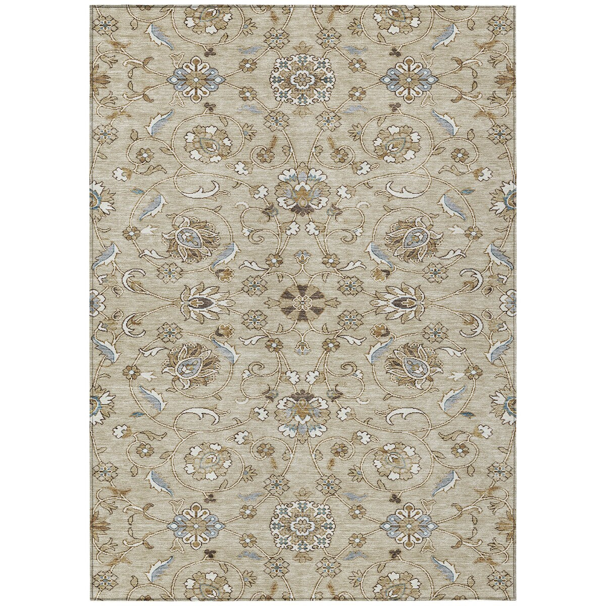 Tapis traditionnel Kashan Chantille lavable en machine pour intérieur/extérieur