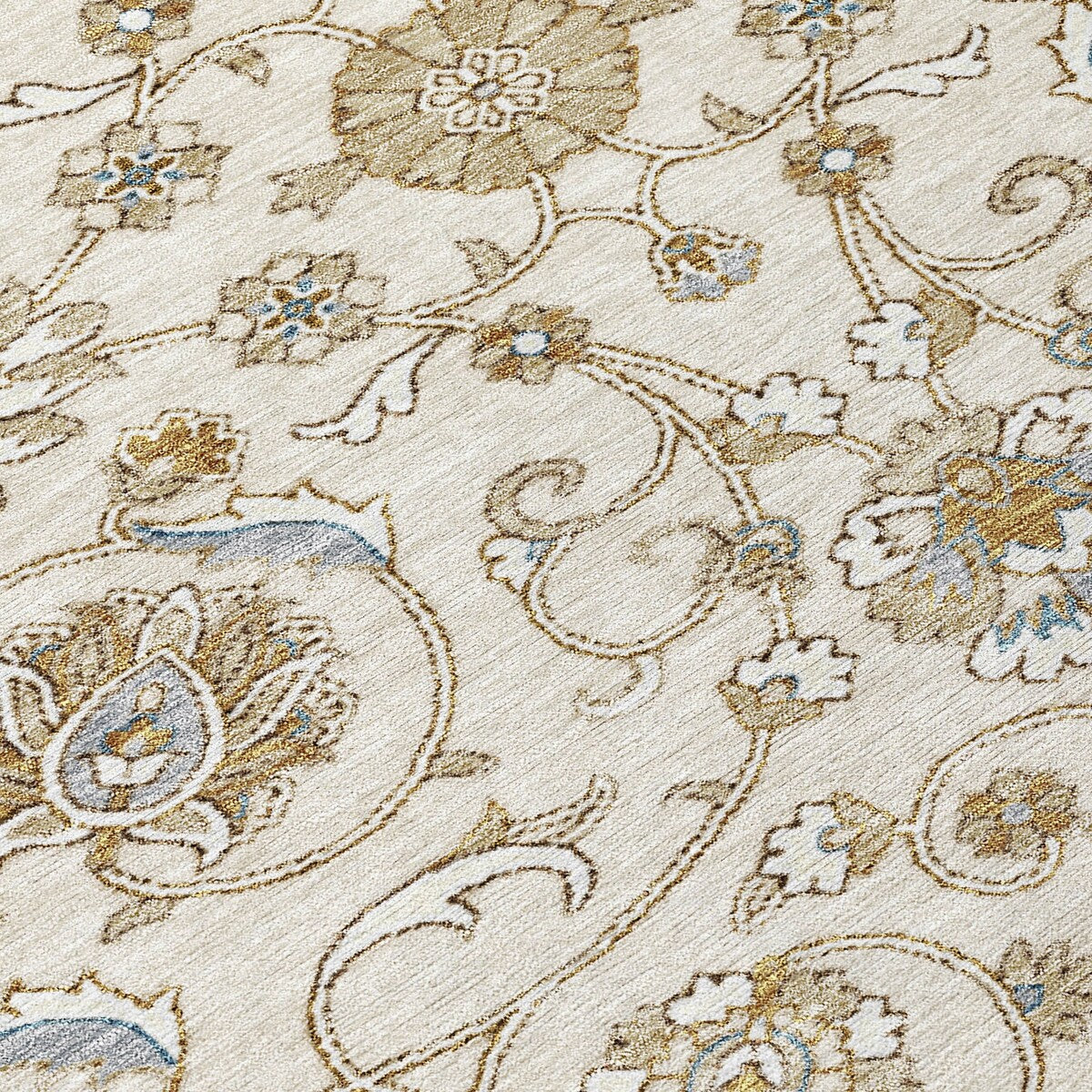 Tapis traditionnel Kashan Chantille lavable en machine pour intérieur/extérieur