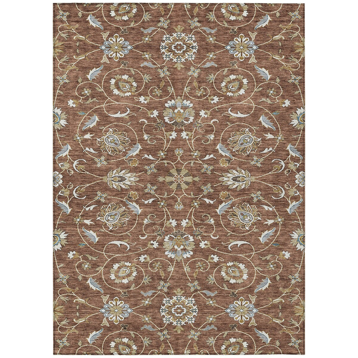 Tapis traditionnel Kashan Chantille lavable en machine pour intérieur/extérieur