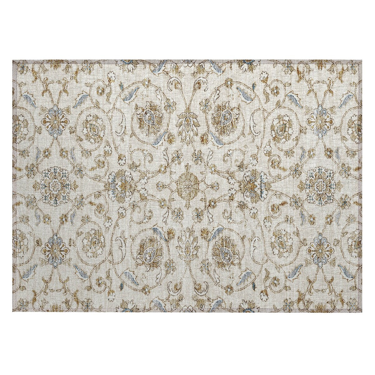 Tapis traditionnel Kashan Chantille lavable en machine pour intérieur/extérieur