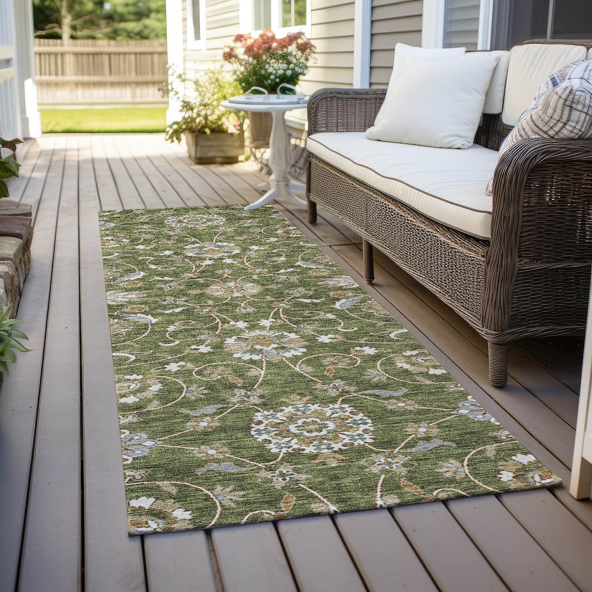 Tapis traditionnel Kashan Chantille lavable en machine pour intérieur/extérieur