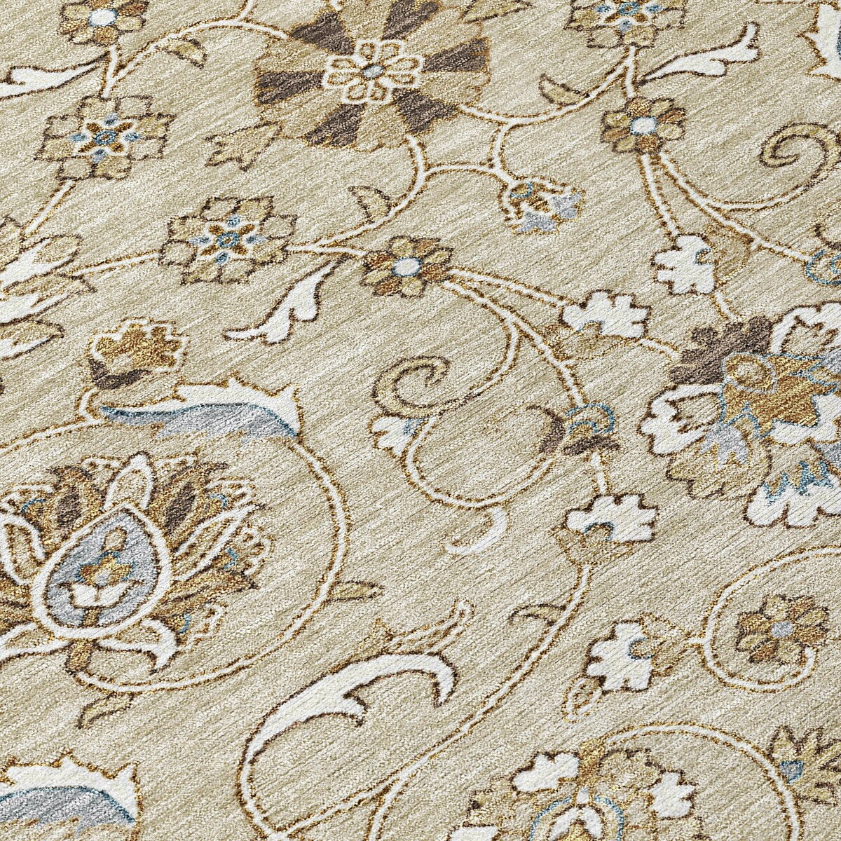 Tapis traditionnel Kashan Chantille lavable en machine pour intérieur/extérieur