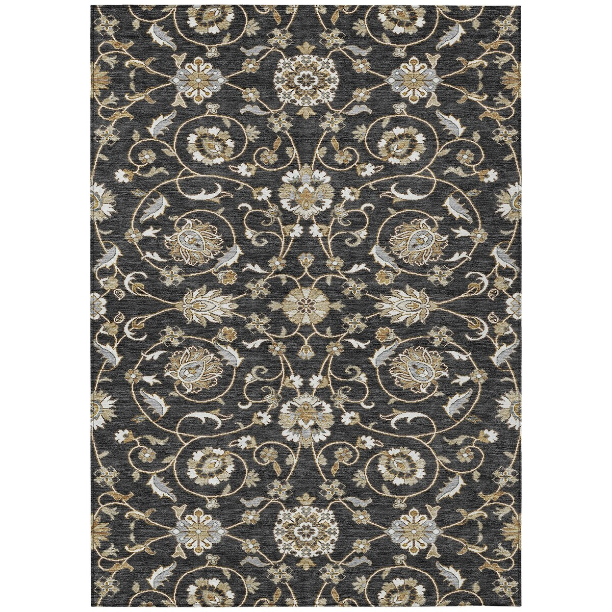 Tapis traditionnel Kashan Chantille lavable en machine pour intérieur/extérieur