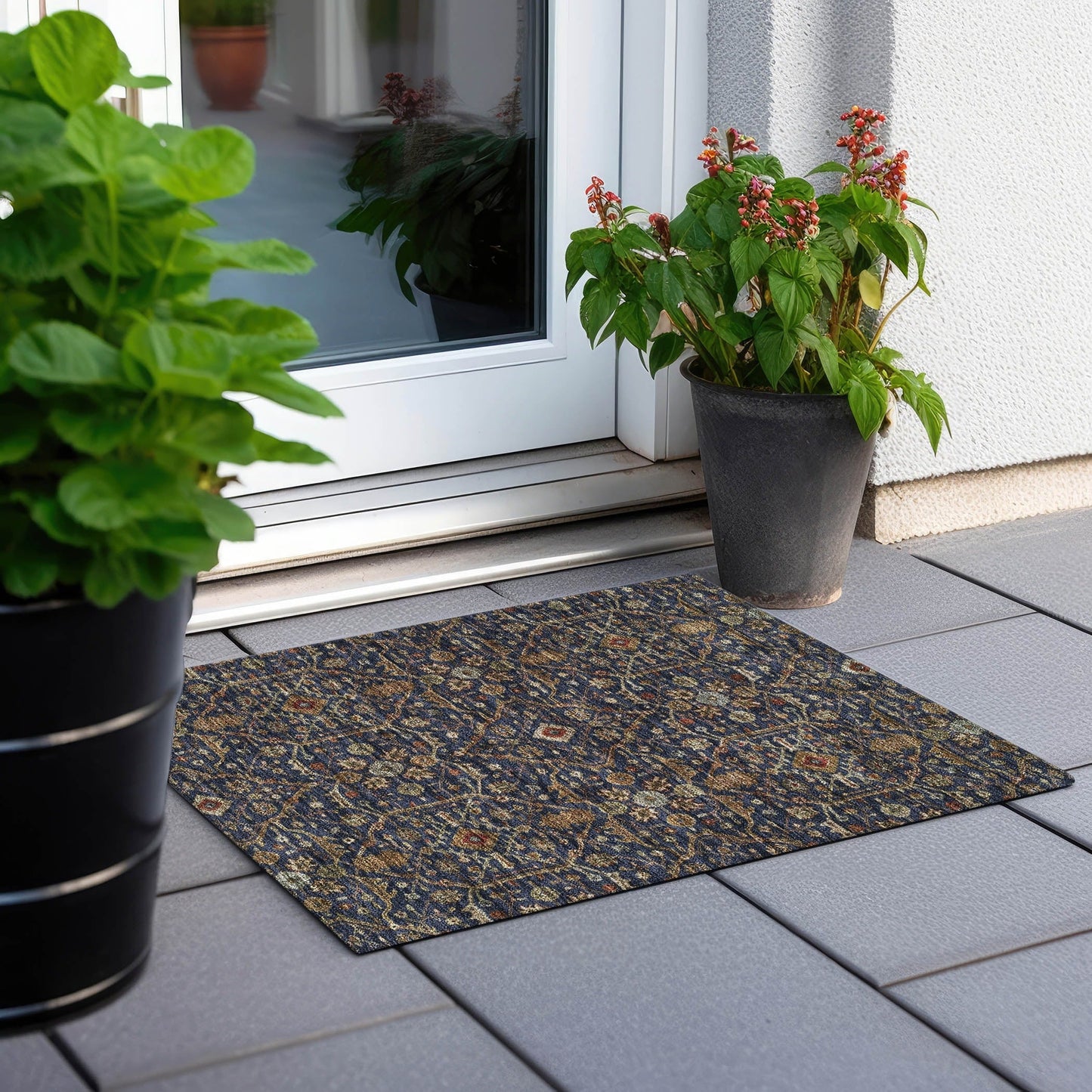 Tapis persan traditionnel Chantille lavable en machine pour intérieur/extérieur
