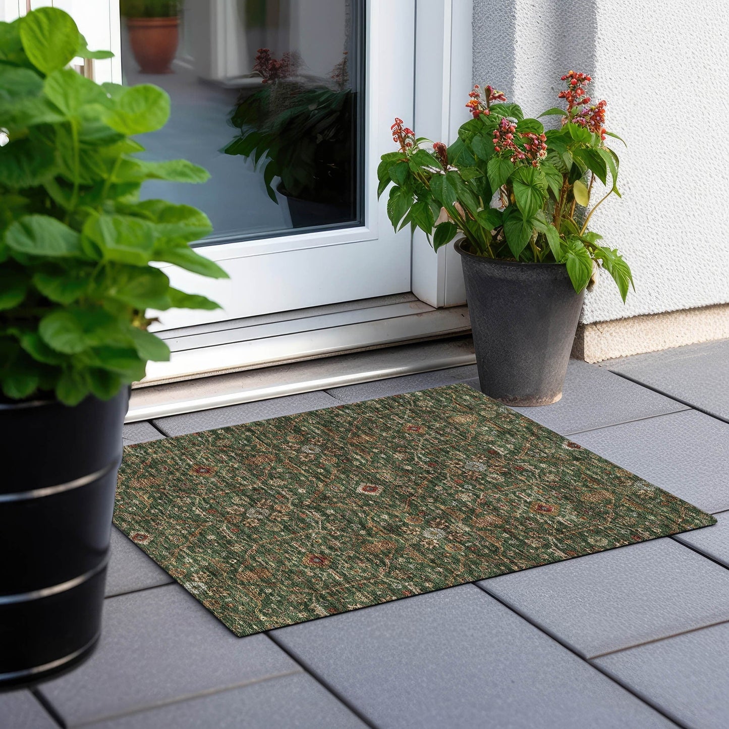 Tapis persan traditionnel Chantille lavable en machine pour intérieur/extérieur