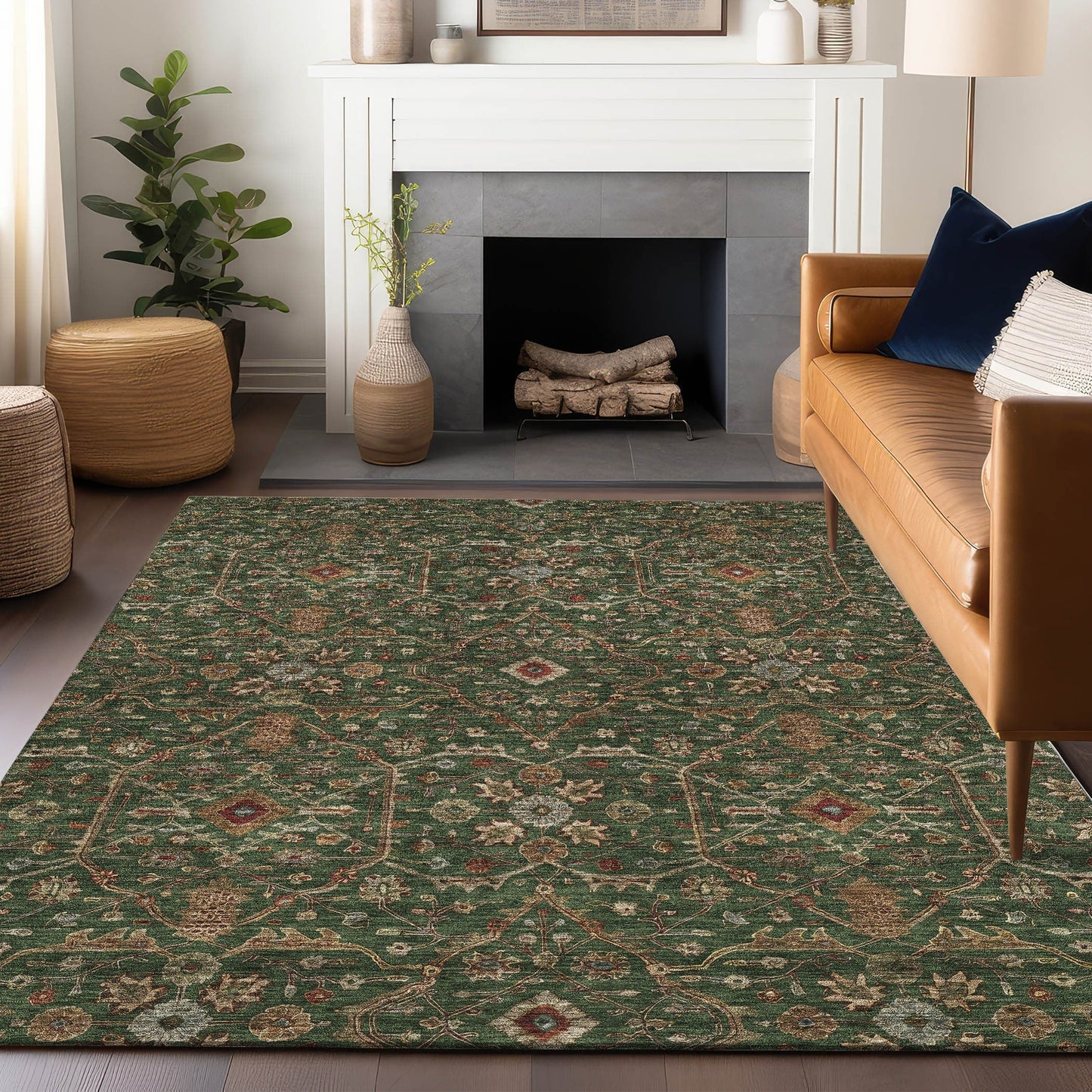 Tapis persan traditionnel Chantille lavable en machine pour intérieur/extérieur