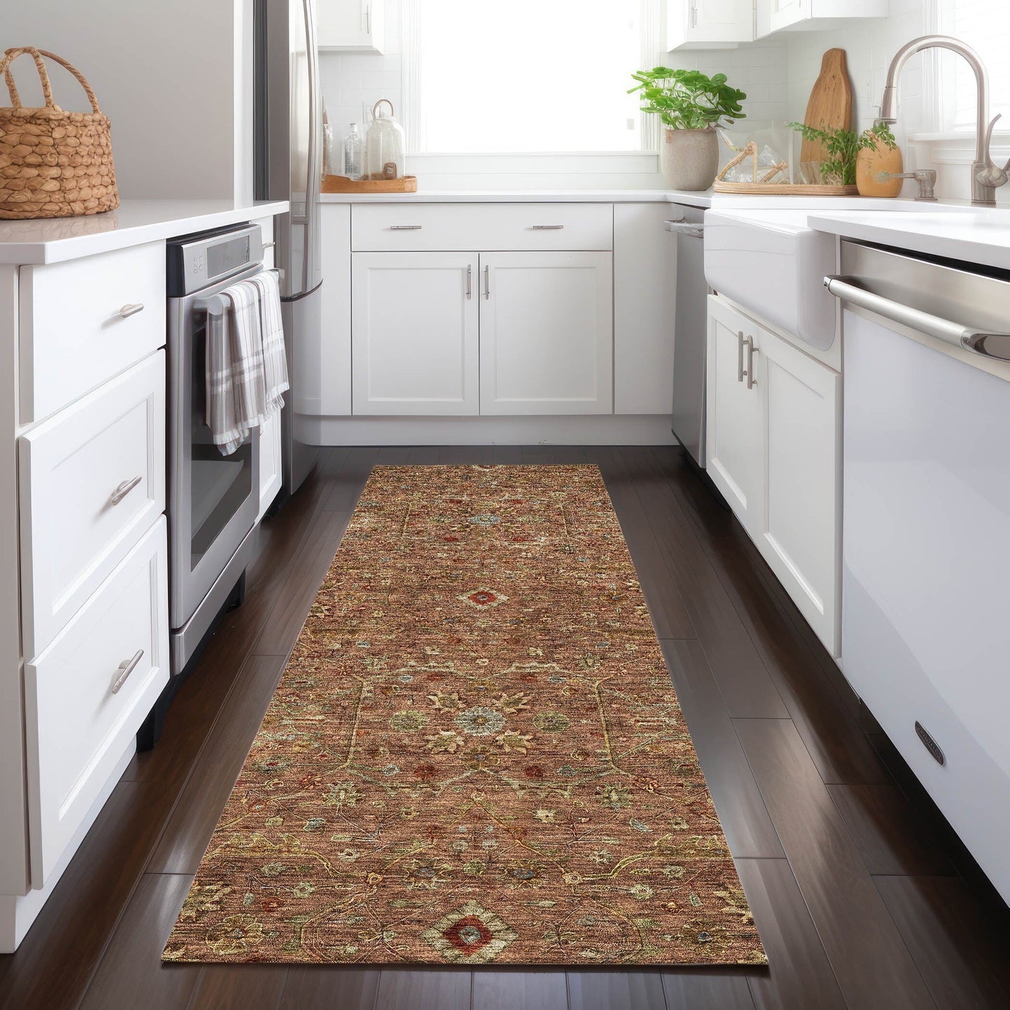 Tapis persan traditionnel Chantille lavable en machine pour intérieur/extérieur