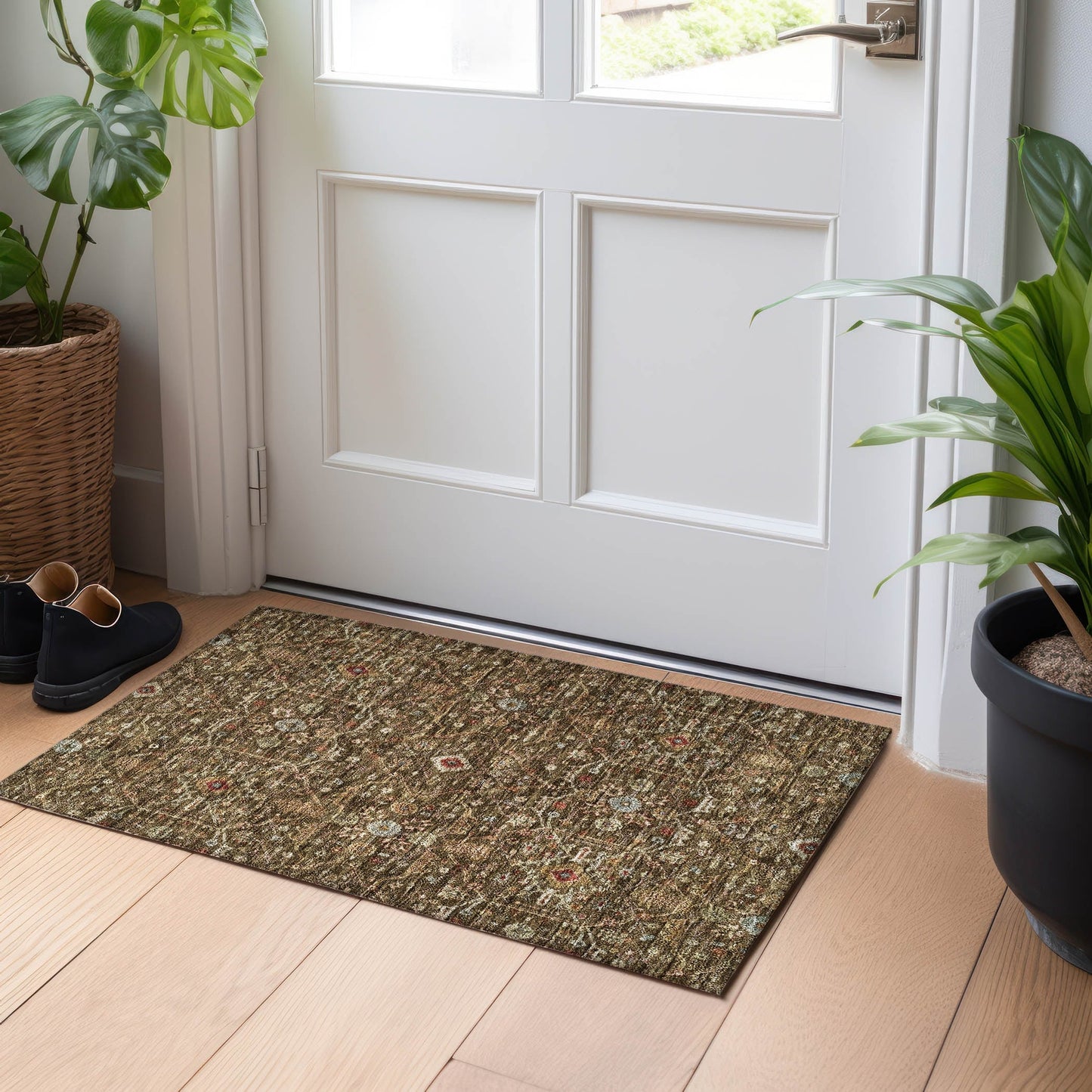 Tapis persan traditionnel Chantille lavable en machine pour intérieur/extérieur