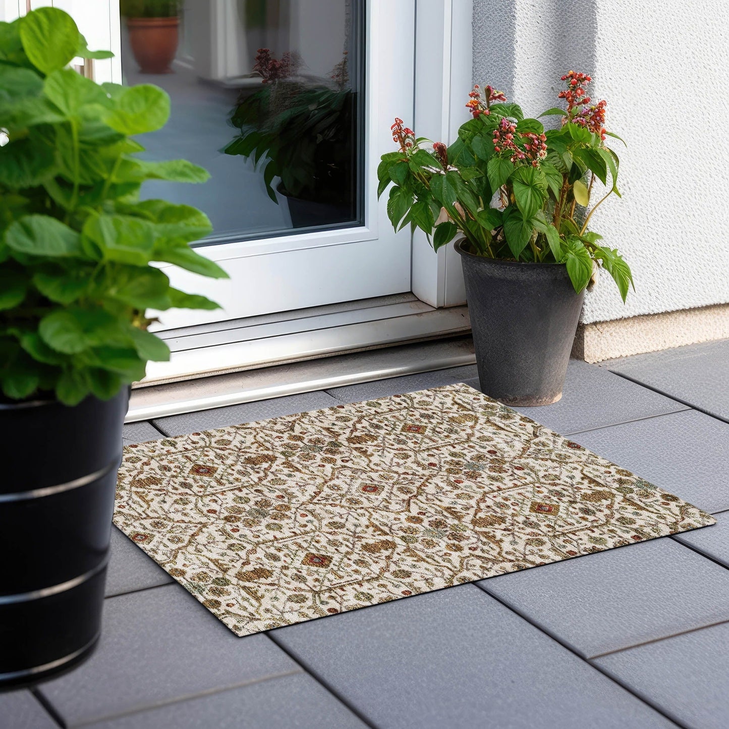 Tapis persan traditionnel Chantille lavable en machine pour intérieur/extérieur