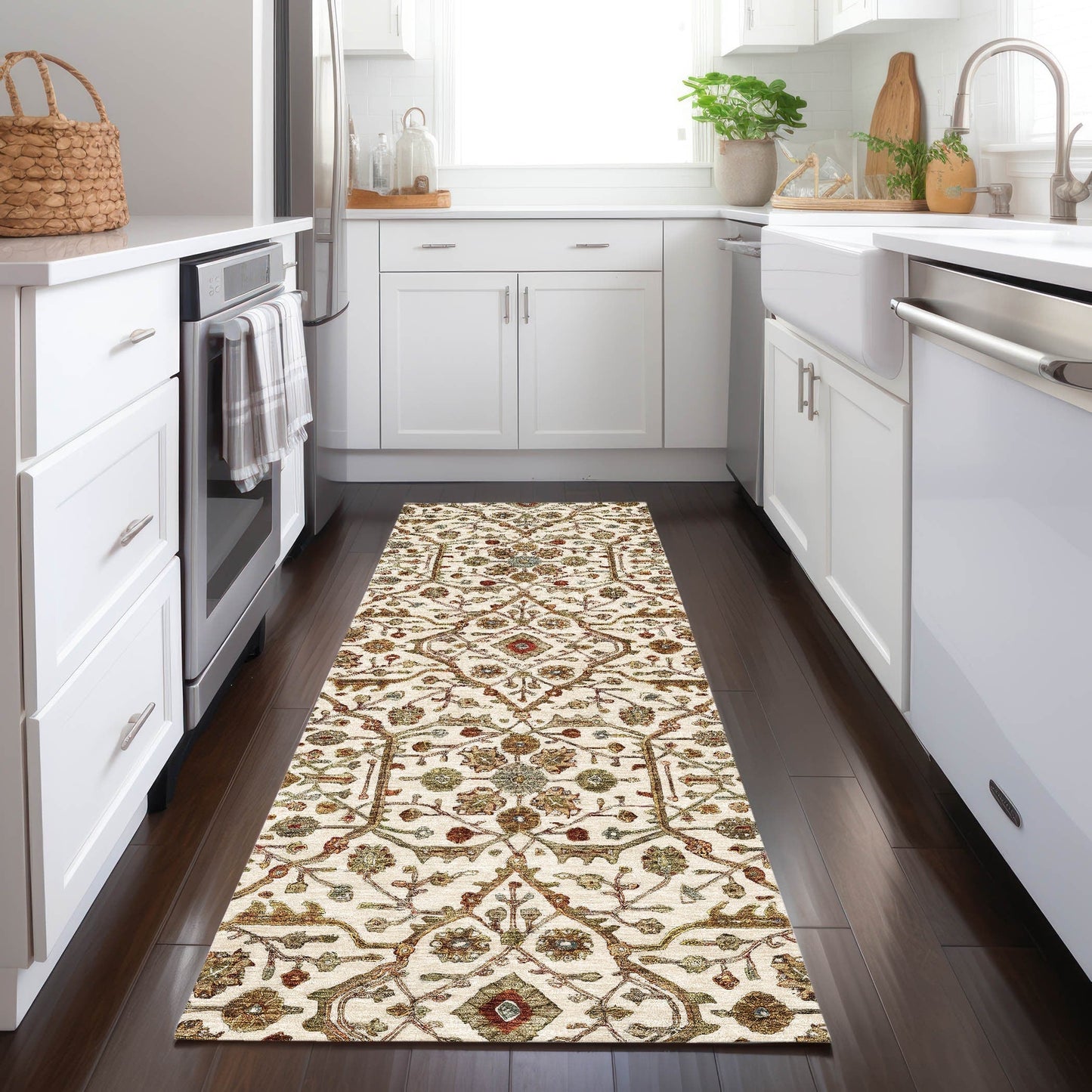 Tapis persan traditionnel Chantille lavable en machine pour intérieur/extérieur