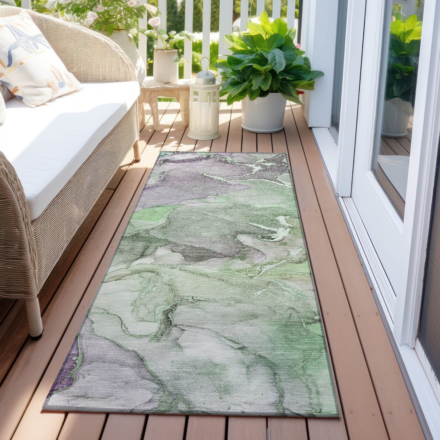 Tapis aquarelle Chantille lavable en machine pour intérieur/extérieur