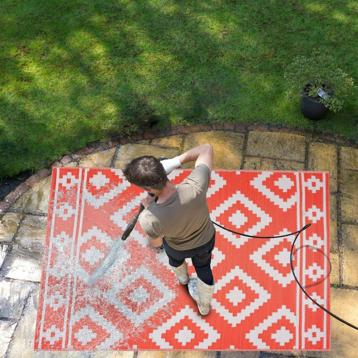 Tapis d'extérieur léger en plastique 100 % écologique Milan Design