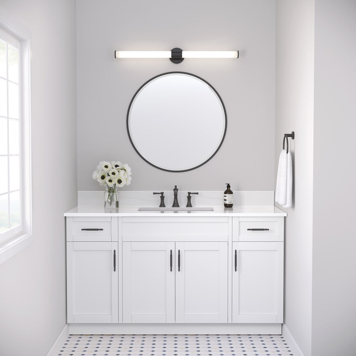 Luminaire de salle de bain à LED Truman de Millennium Lighting, disponible en plusieurs finitions