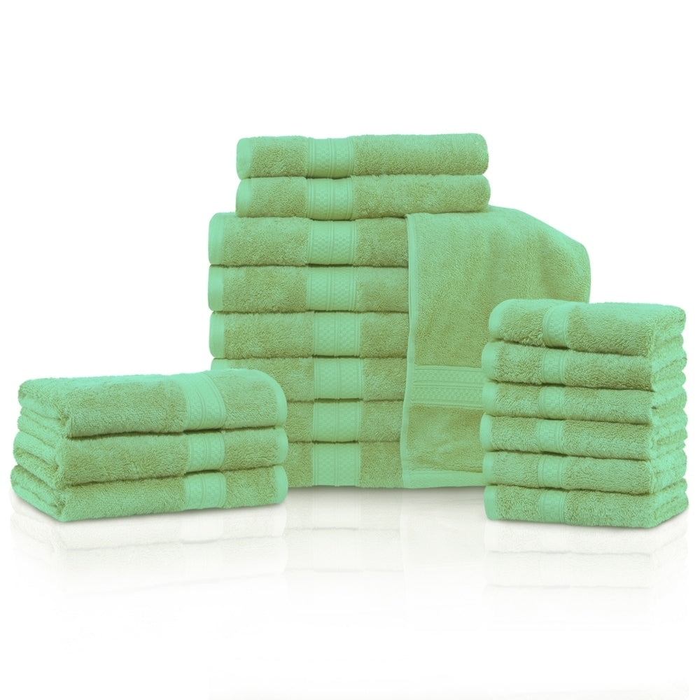 Ensemble de 18 serviettes de bain en rayonne de bambou et coton de qualité supérieure (6 serviettes de bain, 6 serviettes à main, 6 serviettes pour le visage)