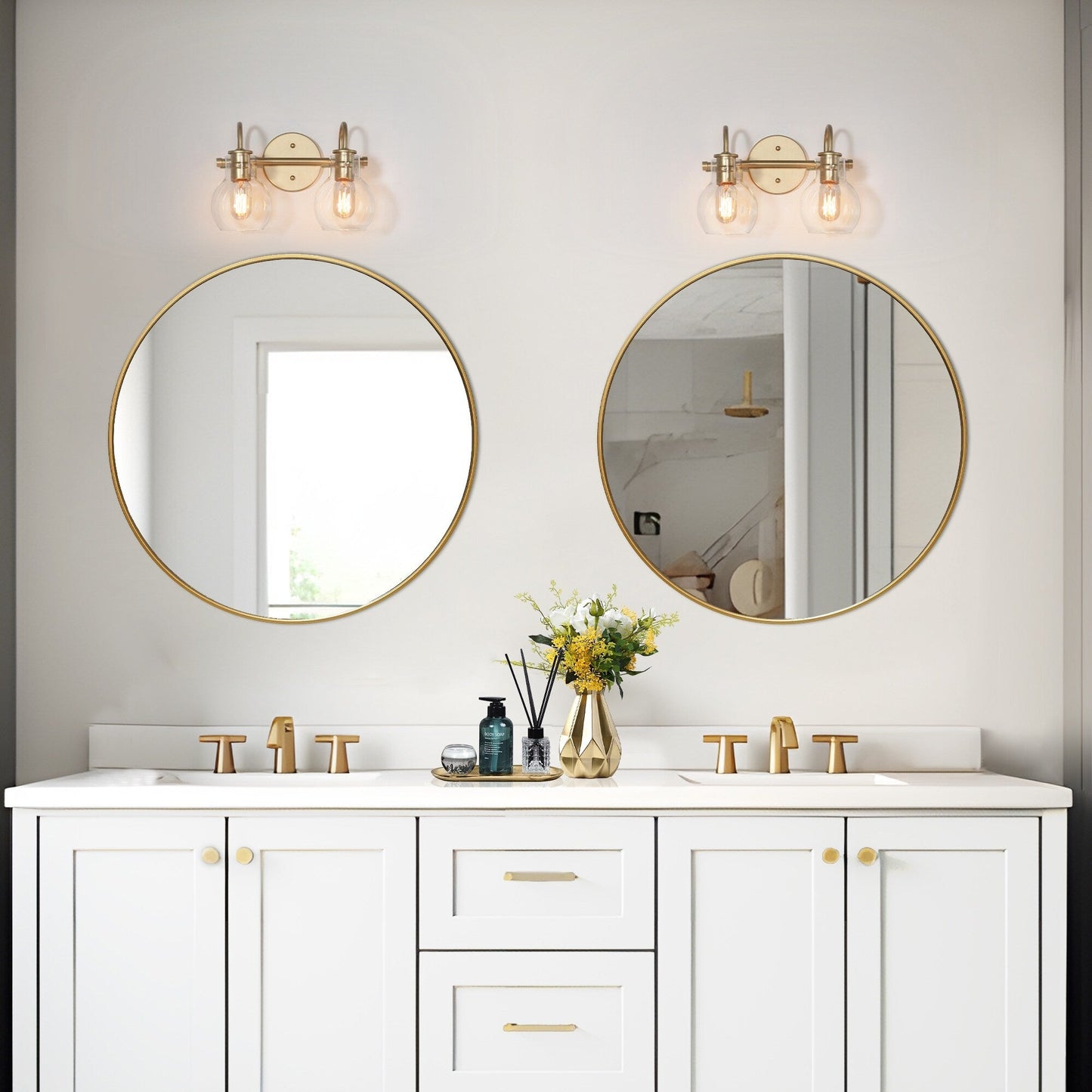 Applique murale moderne à 2, 3, 4 ou 5 lampes pour salle de bain, design minimaliste, en verre