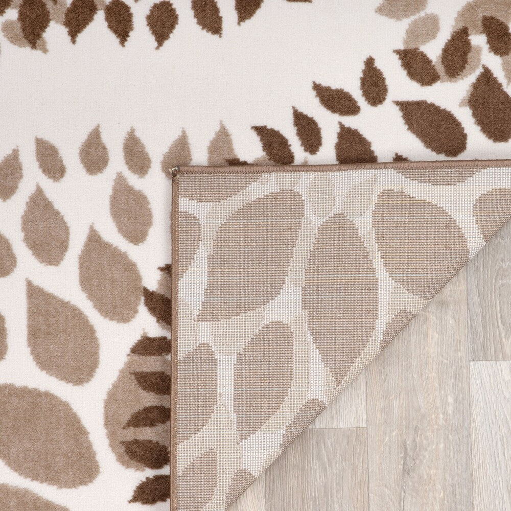 Tapis moderne à motifs floraux circulaires de la World Rug Gallery