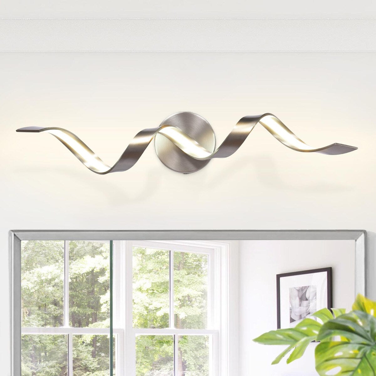 Applique murale à LED pour salle de bain au design moderne en spirale, à intensité variable