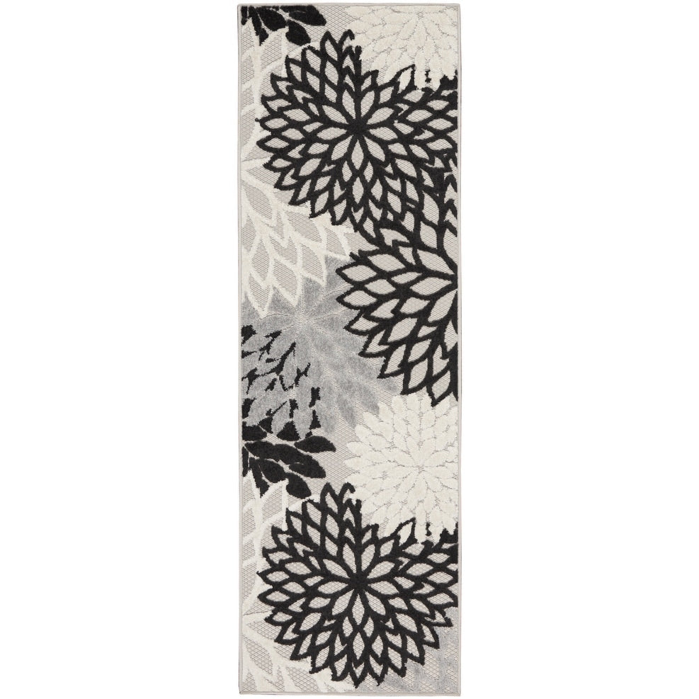 Tapis d'intérieur/extérieur Nourison Alice à motif floral bleu