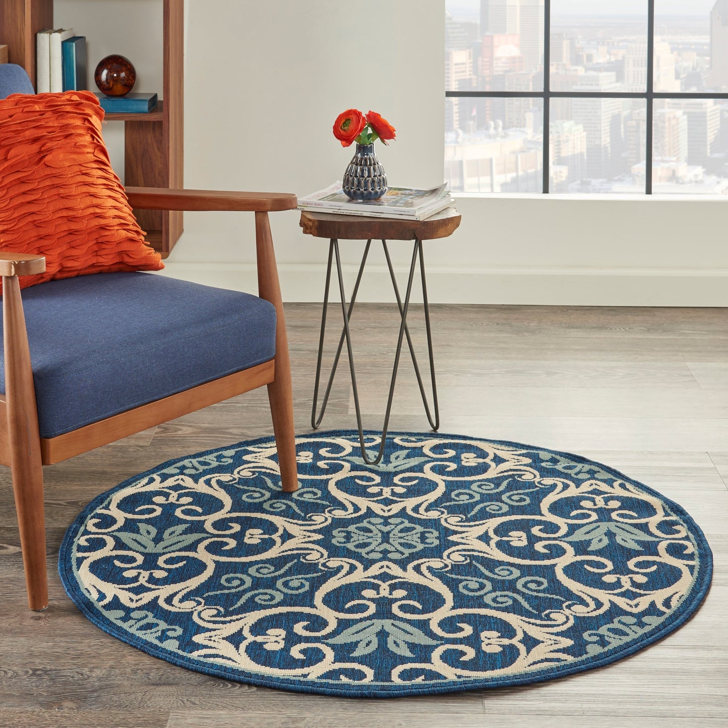 Tapis d'intérieur/extérieur géométrique floral des Caraïbes Nourison