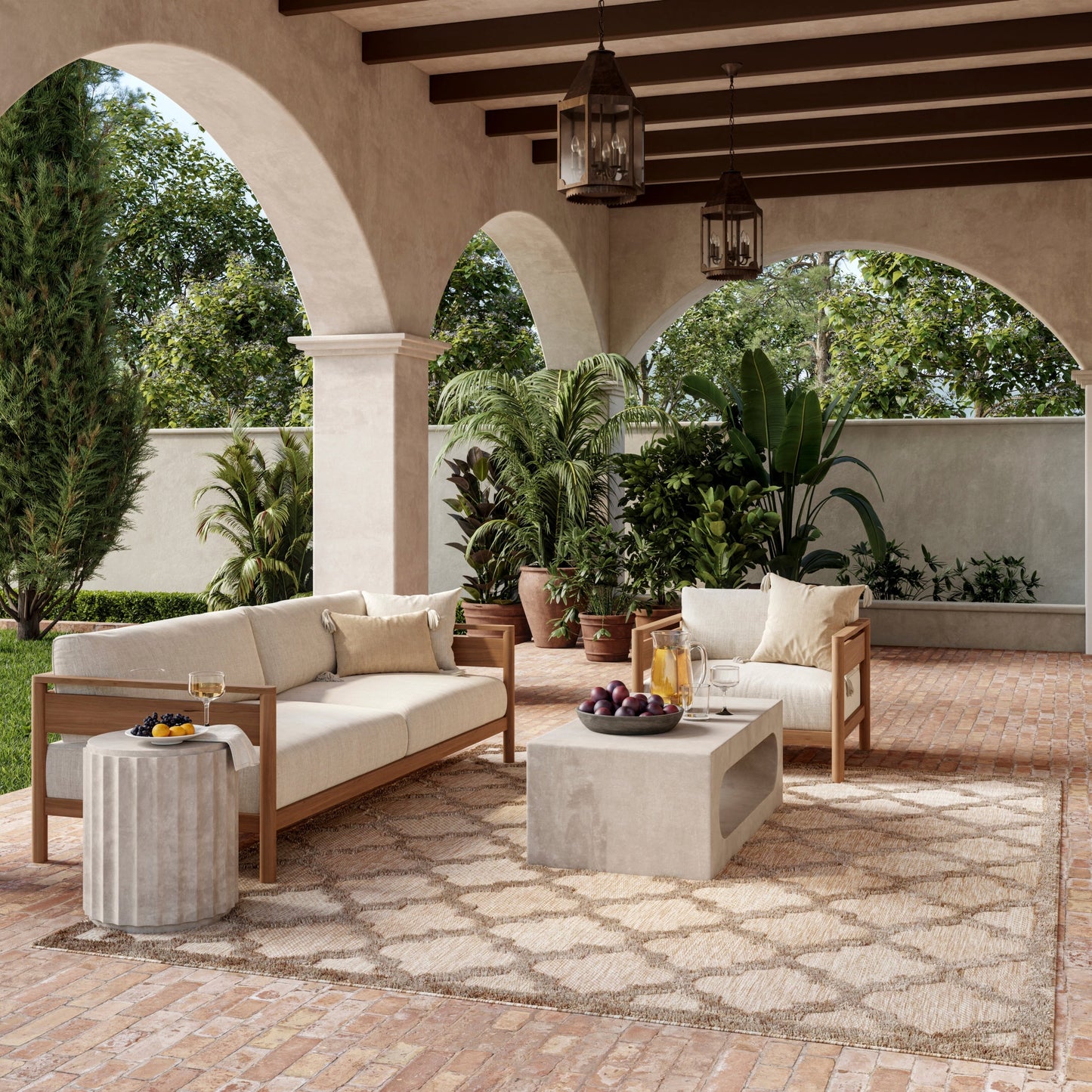 Tapis marocain en treillis Nourison, facile d'entretien, pour intérieur et extérieur