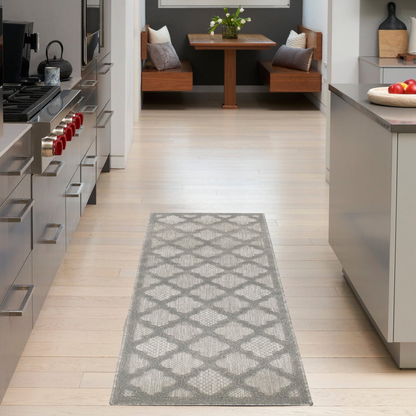 Tapis marocain en treillis Nourison, facile d'entretien, pour intérieur et extérieur