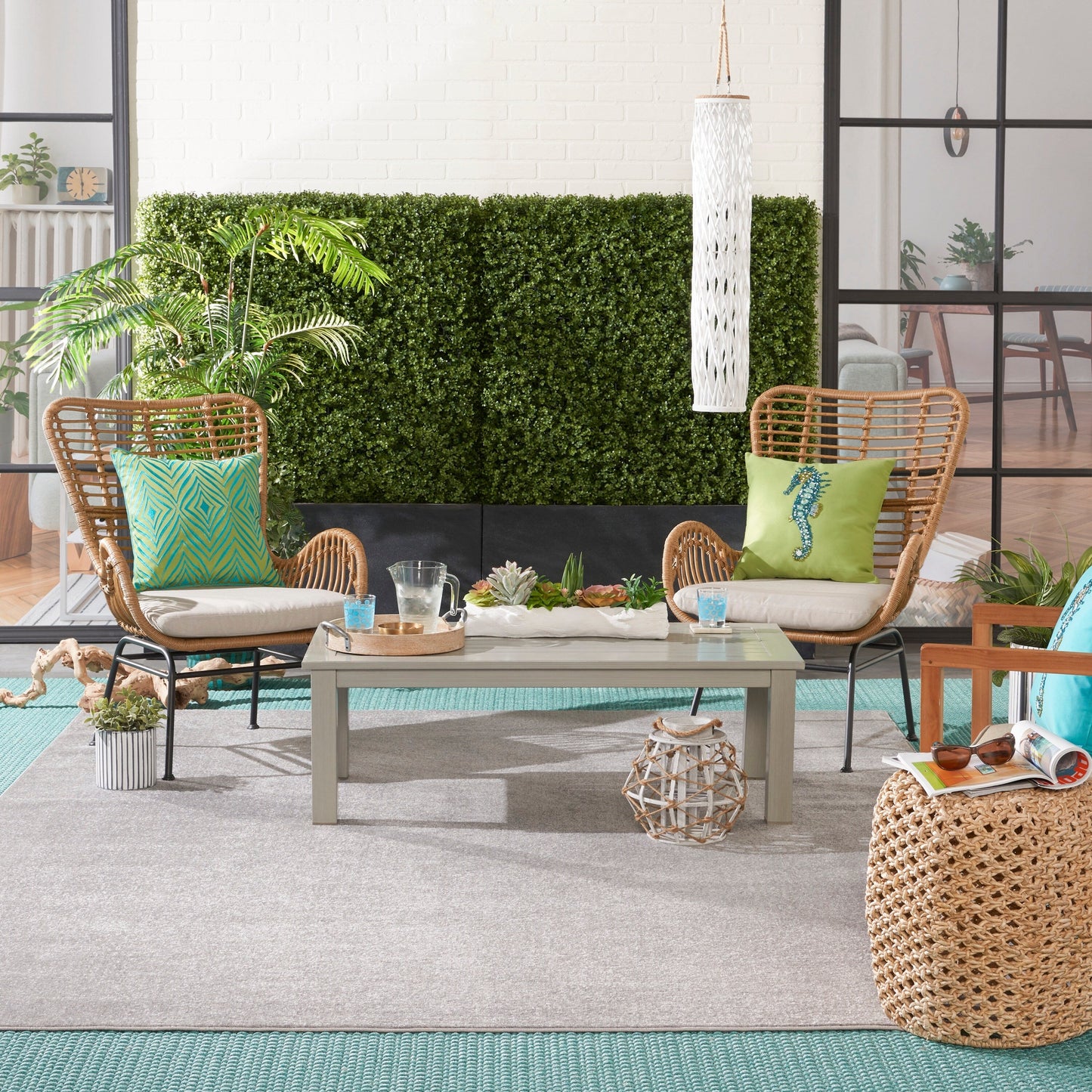 Tapis contemporain d'intérieur/extérieur Nourison Essentials