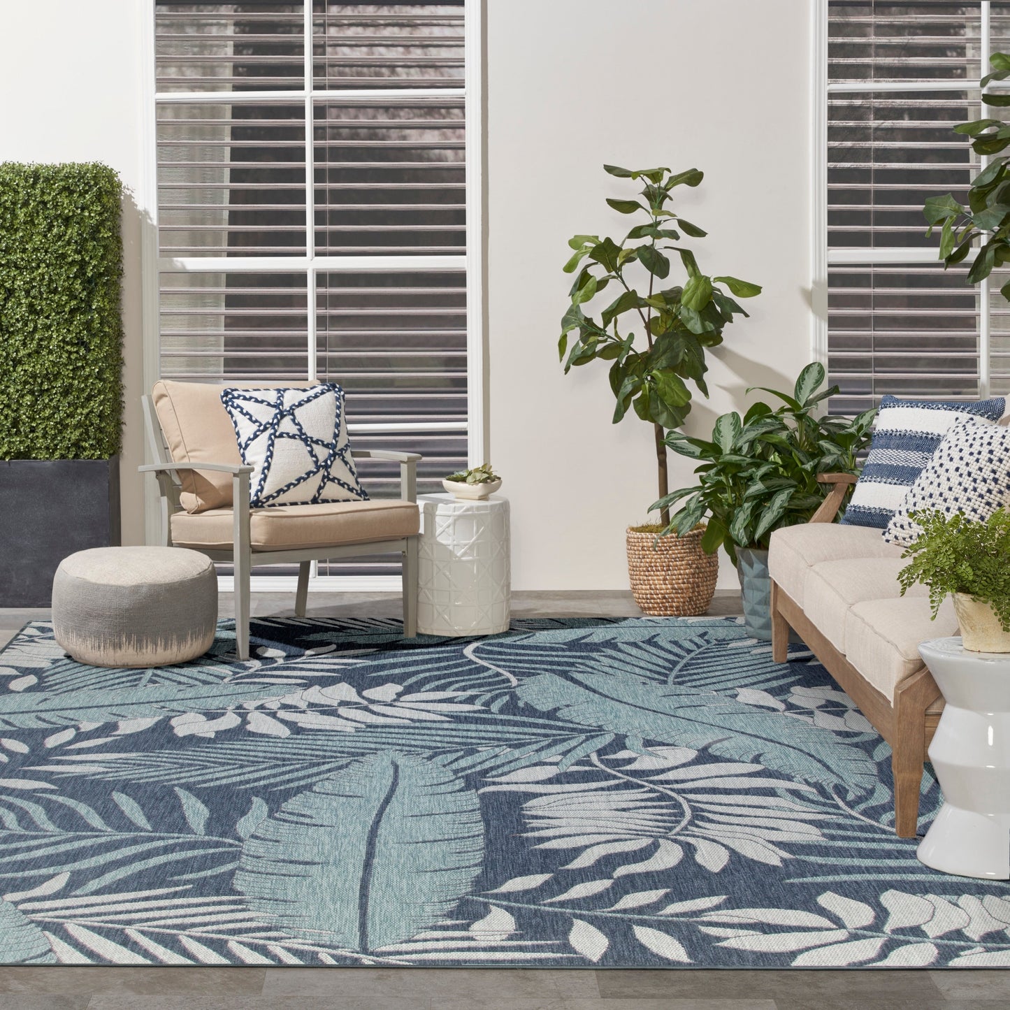 Tapis d'intérieur/extérieur nature Nourison Garden Oasis