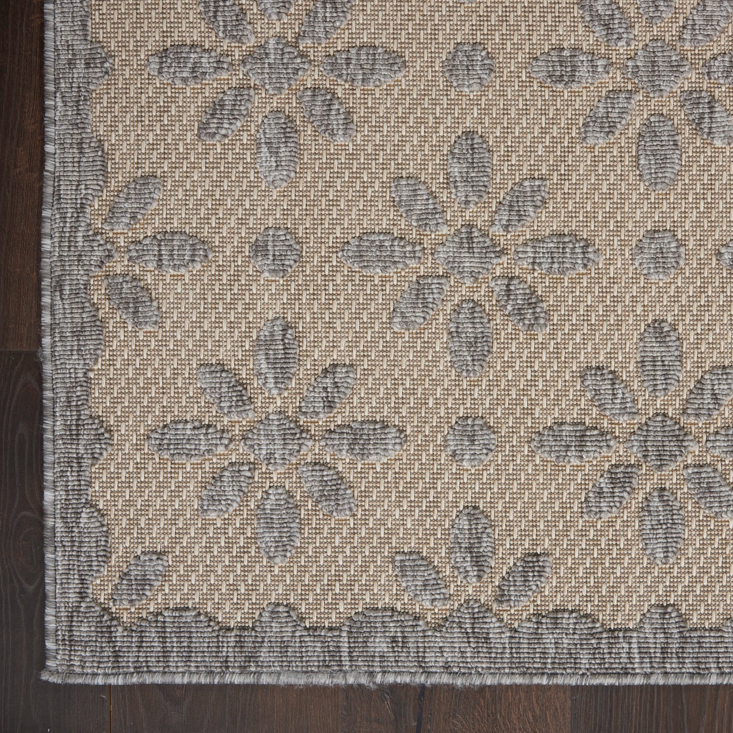 Tapis d'intérieur et d'extérieur géométrique moderne à motif floral et haut-bas Nourison Palamos
