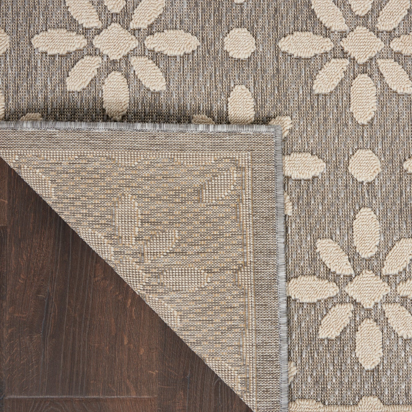 Tapis d'intérieur et d'extérieur géométrique moderne à motif floral et haut-bas Nourison Palamos