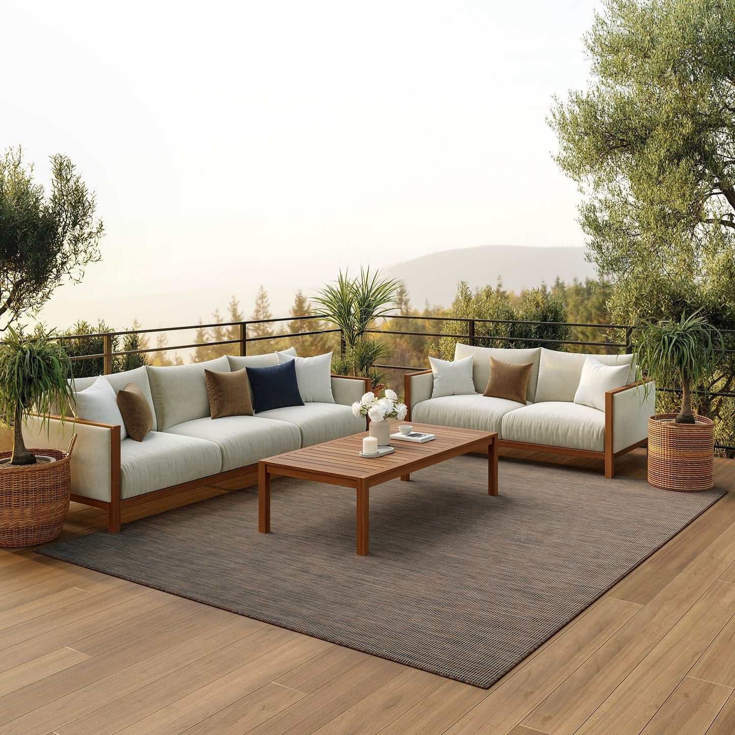Tapis d'intérieur/extérieur moderne et décontracté Nourison Positano