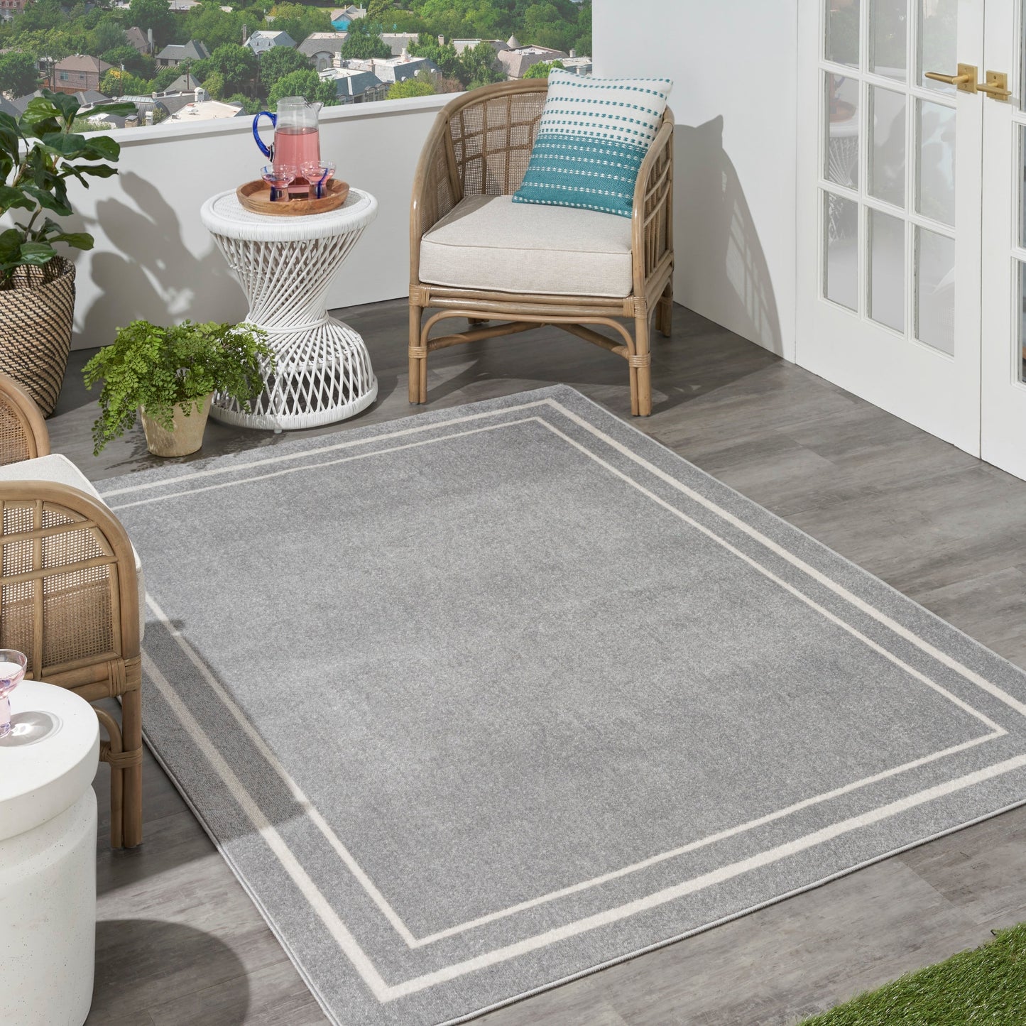Tapis d'intérieur/extérieur uni Nourison Sandy