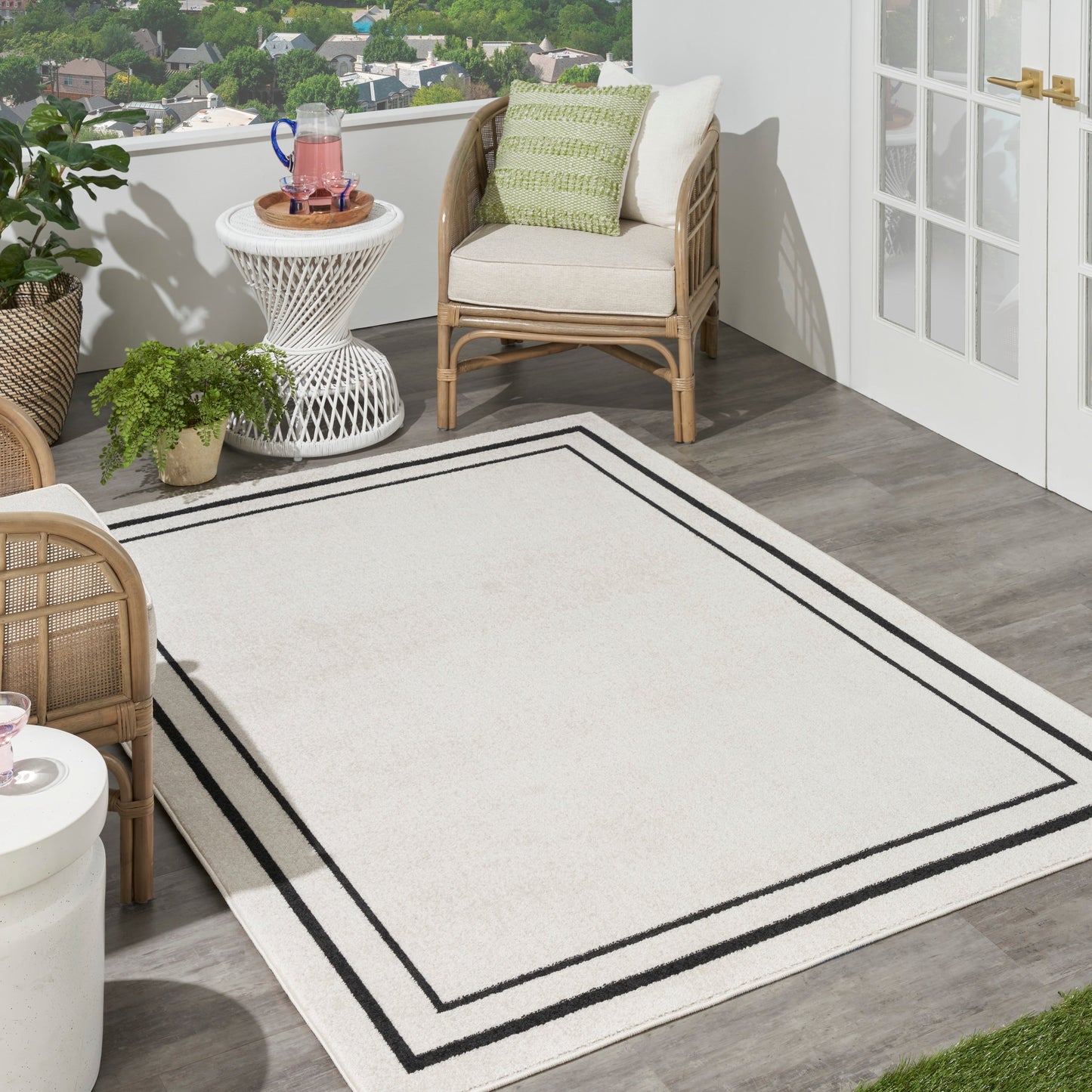 Tapis d'intérieur/extérieur uni Nourison Sandy