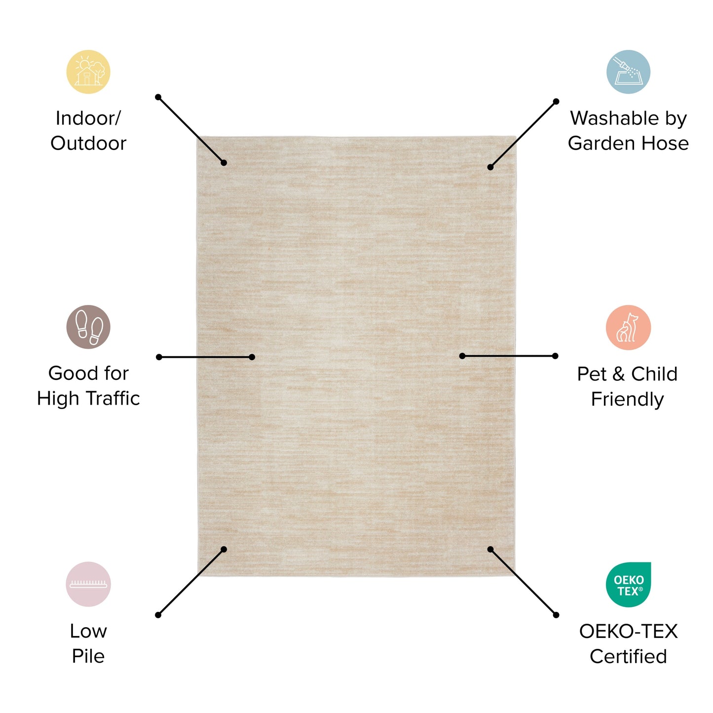 Tapis abstrait d'intérieur/extérieur Nourison Sandy