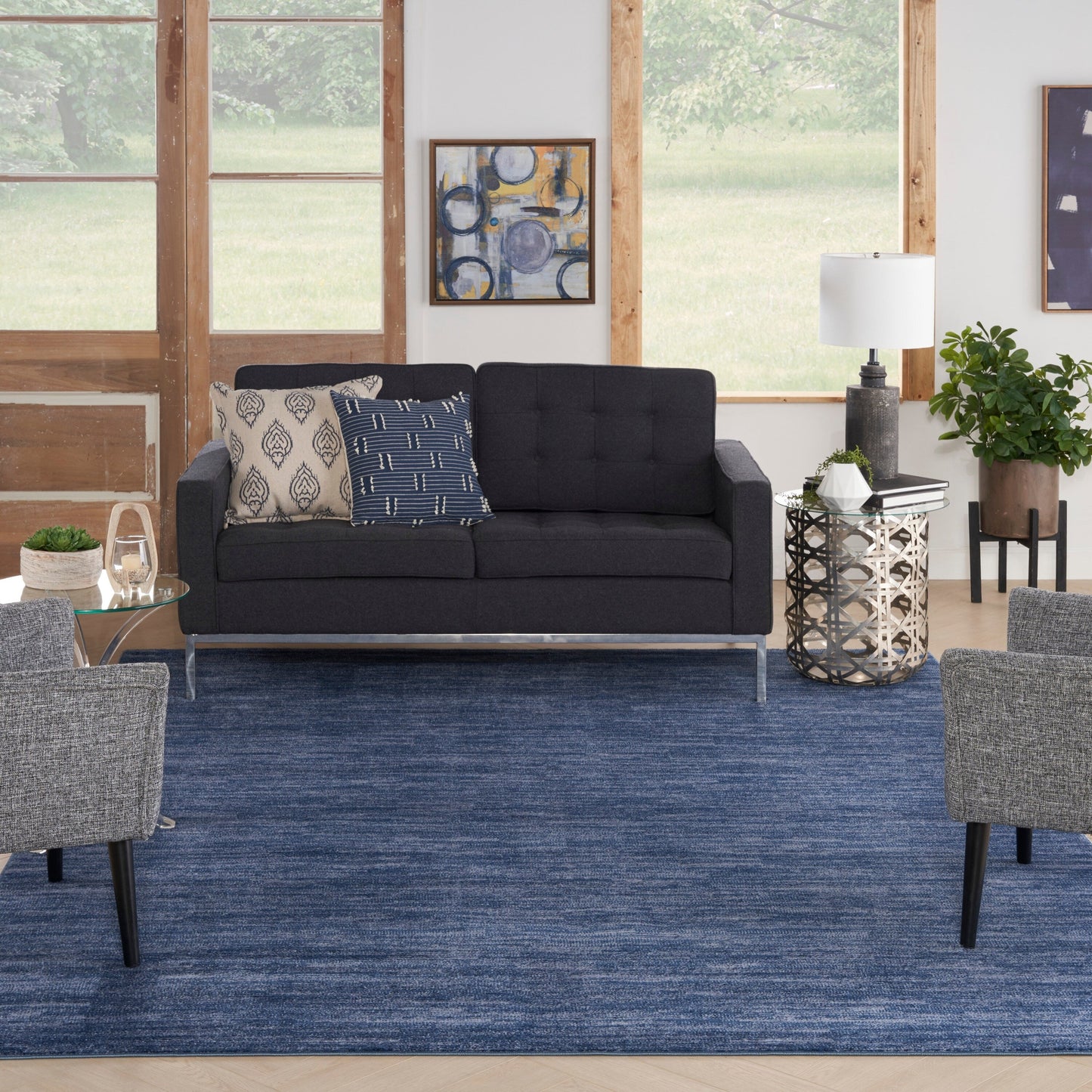 Tapis d'intérieur/extérieur moderne et solide Nourison