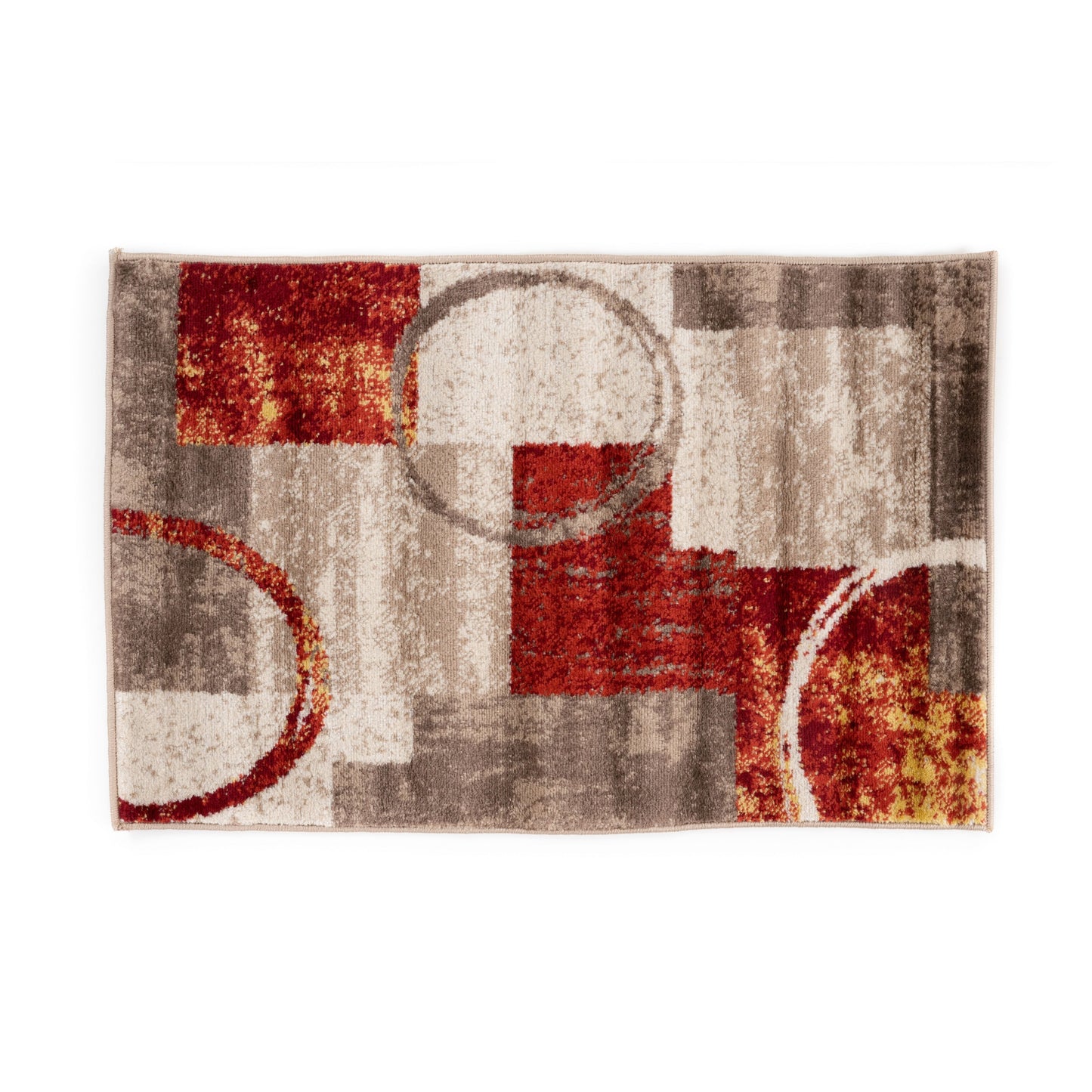 Tapis circulaire abstrait en polypropylène fabriqué à la machine, de la World Rug Gallery