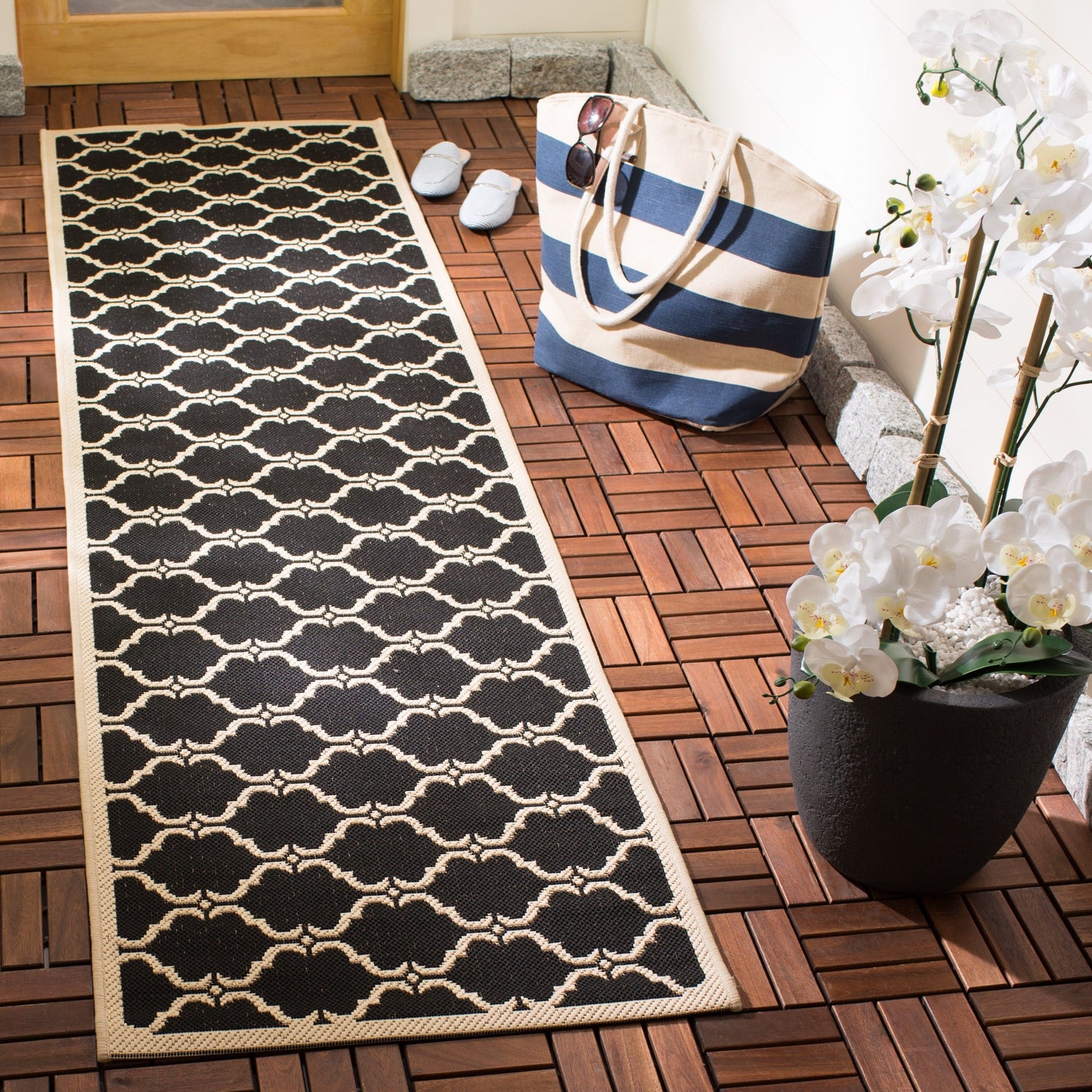 SAFAVIEH Courtyard Charleen Tapis de patio imperméable intérieur/extérieur